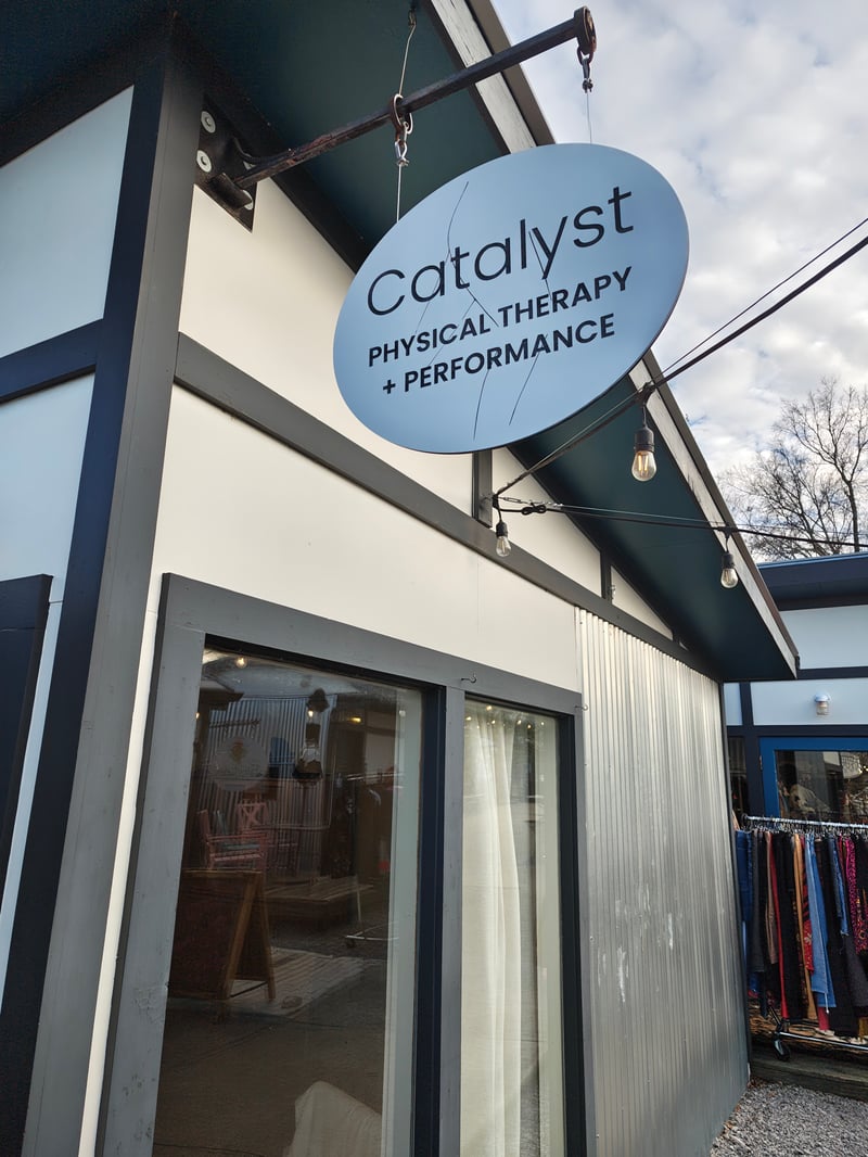 Catalyst Physical Therapy storefront with custom signage by Kev Creates